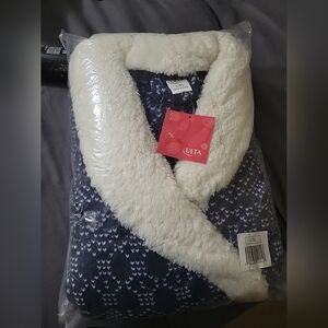 Ulta Navy and White Fleece Robe